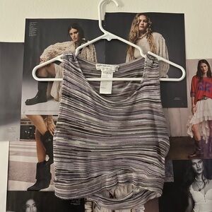 Striped Purple Open Back Top